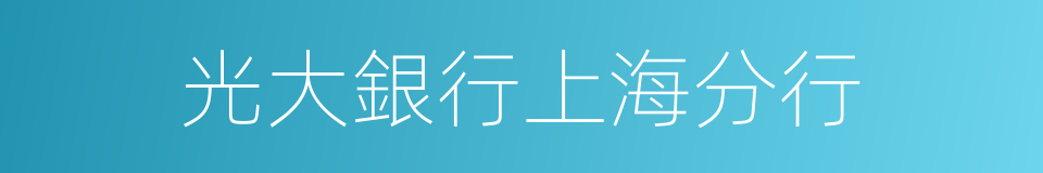 光大銀行上海分行的同義詞