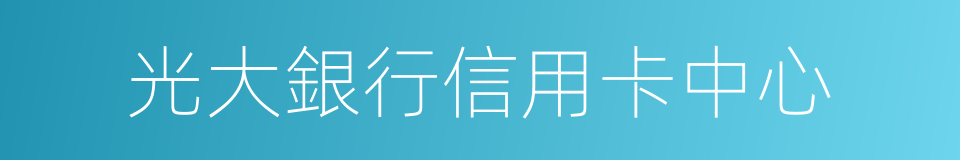 光大銀行信用卡中心的同義詞