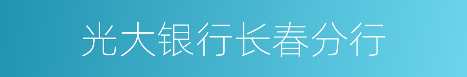 光大银行长春分行的同义词