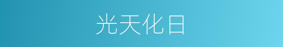 光天化日的意思