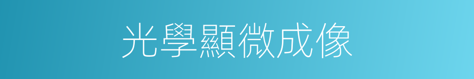 光學顯微成像的同義詞