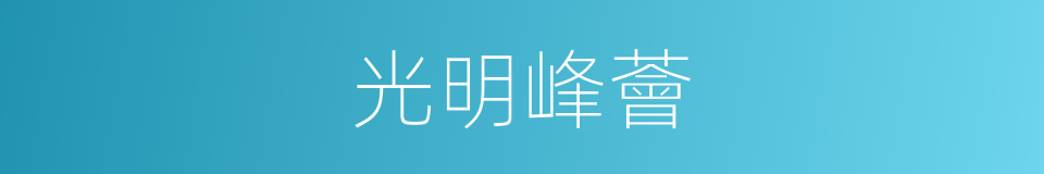 光明峰薈的同義詞