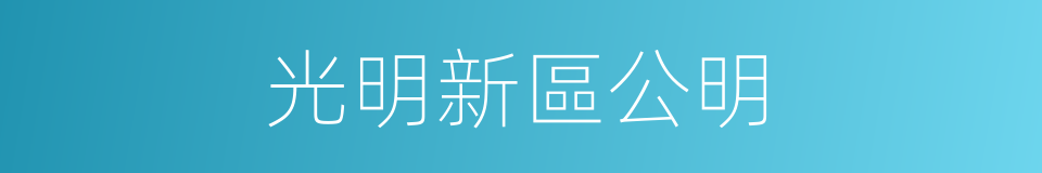 光明新區公明的同義詞