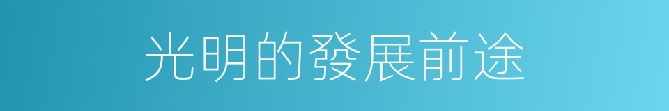 光明的發展前途的同義詞