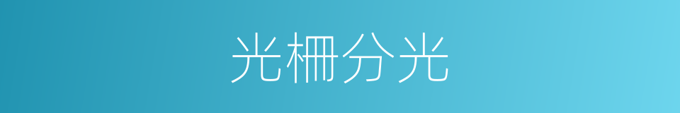 光柵分光的同義詞