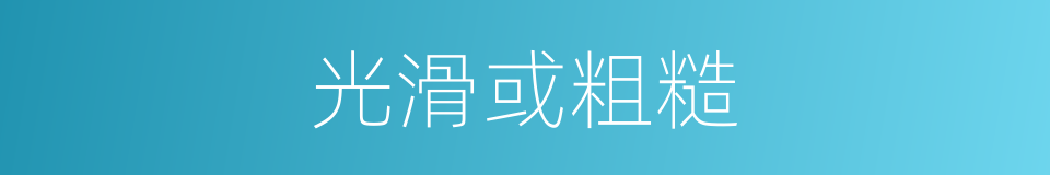 光滑或粗糙的同义词