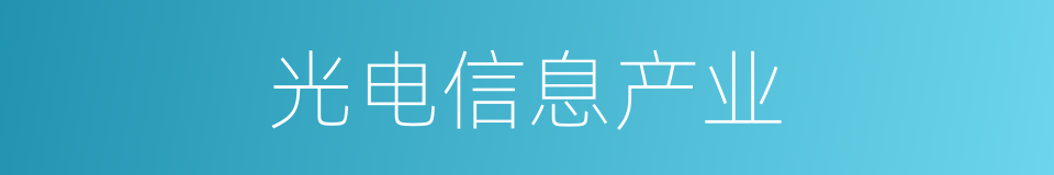 光电信息产业的同义词