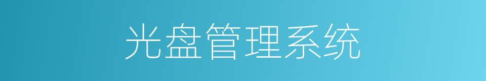 光盘管理系统的同义词