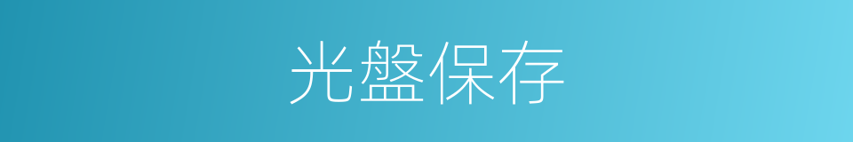 光盤保存的同義詞