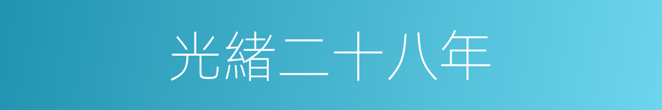 光緒二十八年的同義詞