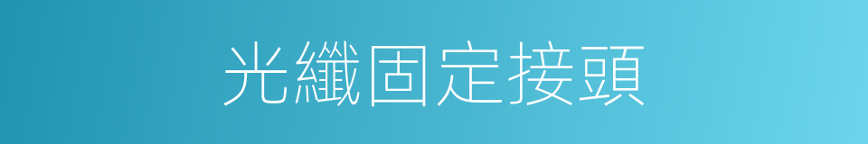 光纖固定接頭的同義詞