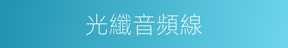 光纖音頻線的同義詞