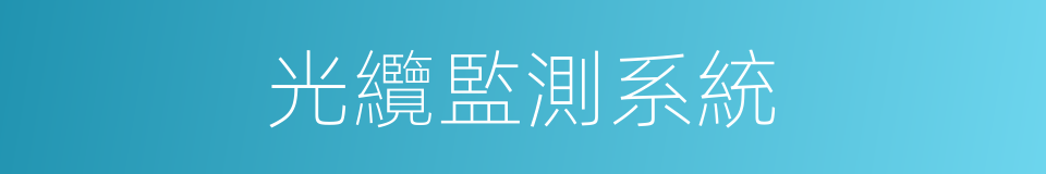 光纜監測系統的同義詞