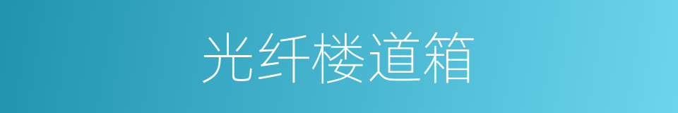 光纤楼道箱的同义词