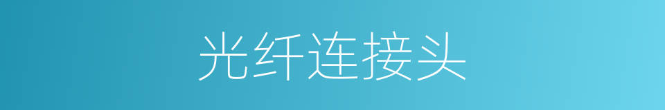 光纤连接头的同义词