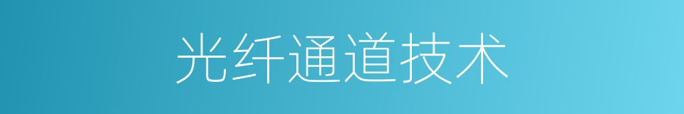 光纤通道技术的同义词