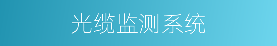 光缆监测系统的同义词