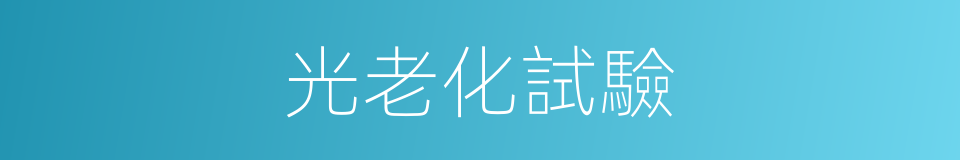光老化試驗的同義詞