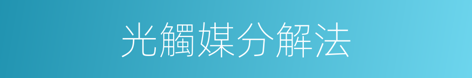 光觸媒分解法的同義詞