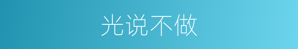 光说不做的意思