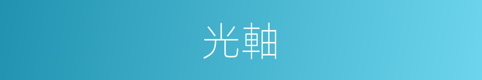 光軸的意思