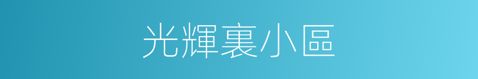 光輝裏小區的同義詞