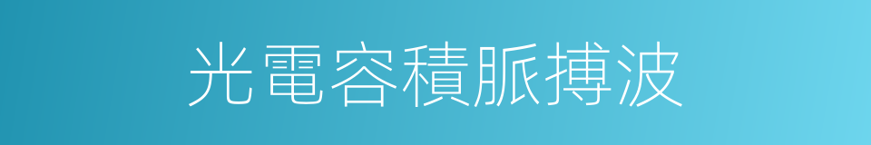 光電容積脈搏波的同義詞