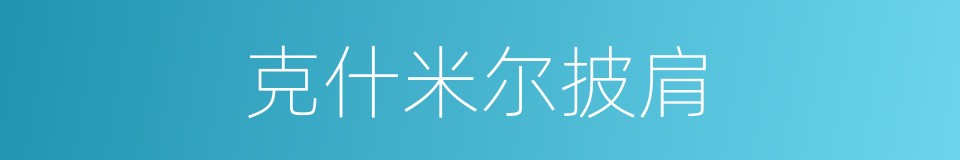 克什米尔披肩的同义词