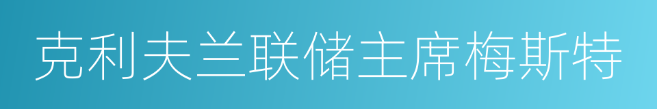 克利夫兰联储主席梅斯特的同义词