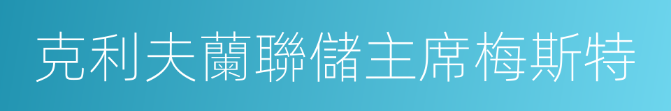 克利夫蘭聯儲主席梅斯特的同義詞