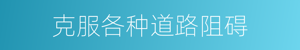 克服各种道路阻碍的同义词