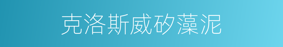 克洛斯威矽藻泥的同義詞