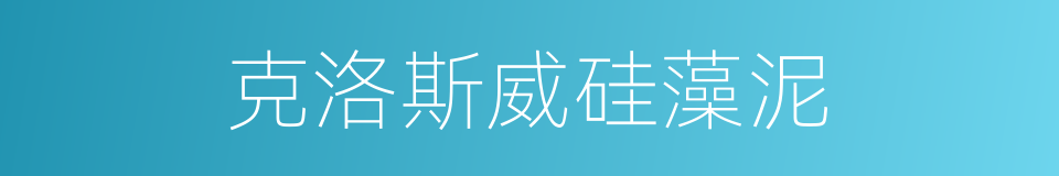 克洛斯威硅藻泥的同义词