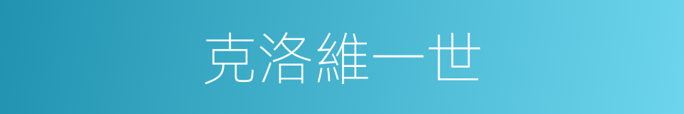 克洛維一世的同義詞