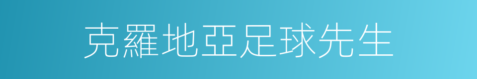 克羅地亞足球先生的同義詞