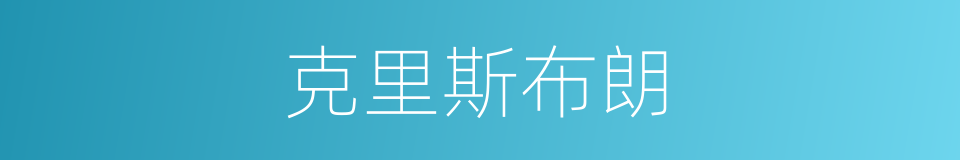 克里斯布朗的同义词