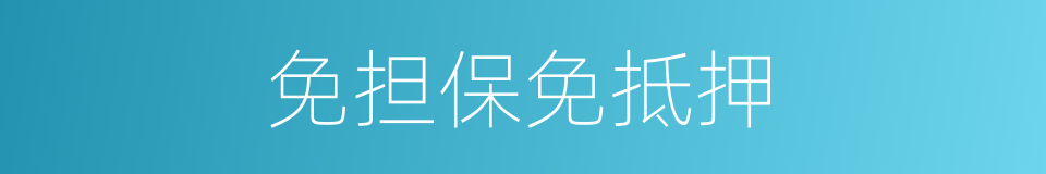 免担保免抵押的同义词