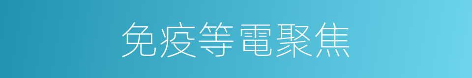 免疫等電聚焦的同義詞