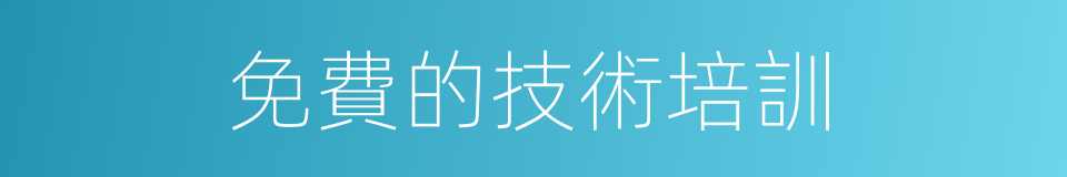 免費的技術培訓的同義詞