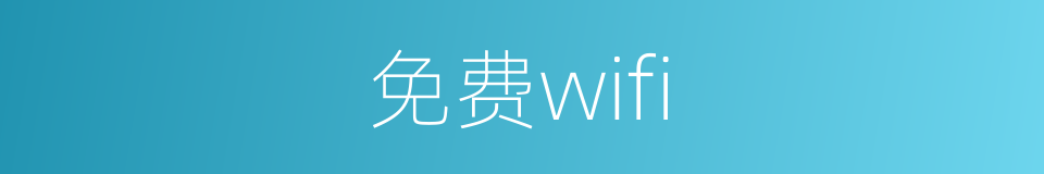 免费wifi的同义词