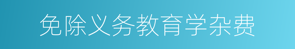 免除义务教育学杂费的同义词