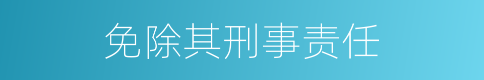 免除其刑事责任的同义词