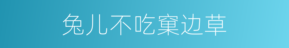 兔儿不吃窠边草的意思