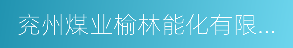 兖州煤业榆林能化有限公司的同义词
