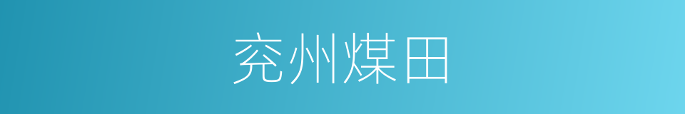 兖州煤田的同义词
