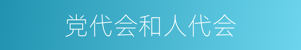 党代会和人代会的同义词