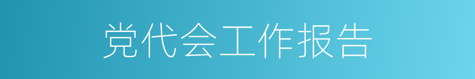 党代会工作报告的同义词