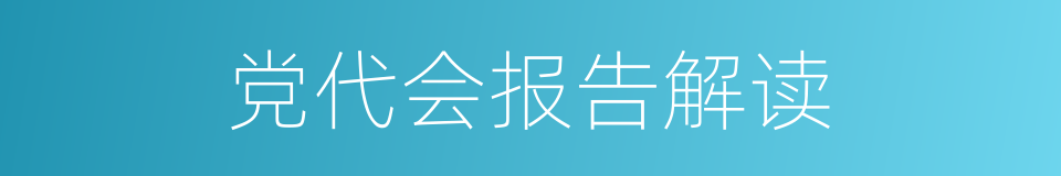 党代会报告解读的同义词