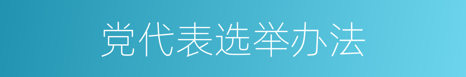 党代表选举办法的同义词