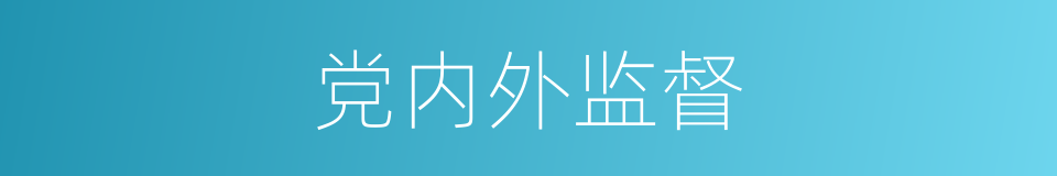 党内外监督的同义词